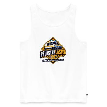Pflaster Laster Blaulicht Humor - Männer Premium Bio Tank Top - Weiß - Vorne - Michal (187cm)
