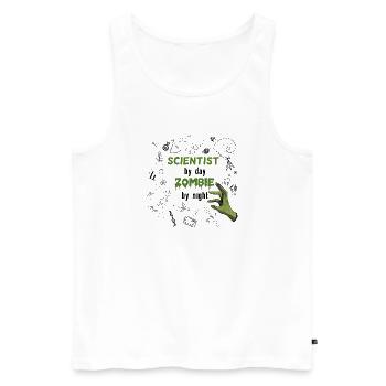 Scientist by day Zombie by night - Wissenschaftler - Männer Premium Bio Tank Top - Weiß - Vorne - Michal (187cm)