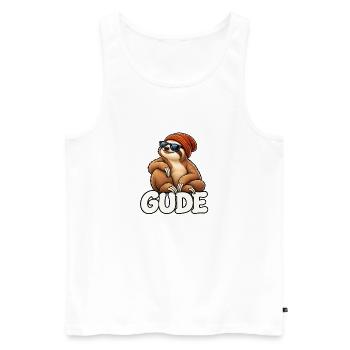 Chilliges Faultier mit Mütze - Männer Premium Bio Tank Top - Weiß - Vorne - Michal (187cm)