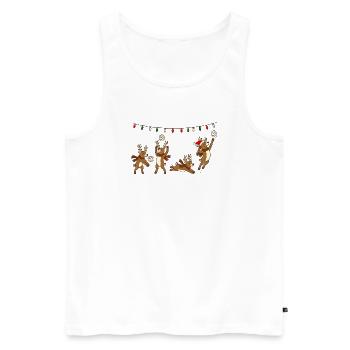 Volleyball Weihnachten Rentiere Wichtelgeschenk - Männer Premium Bio Tank Top - Weiß - Vorne - Michal (187cm)