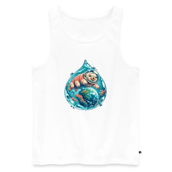 Kleine Tardigrade Kosmische Reise - Männer Premium Bio Tank Top - Weiß - Vorne - Michal (187cm)