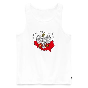 Polnischer Adler auf der zweifarbigen Karte Polens - Männer Premium Bio Tank Top - Weiß - Vorne - Michal (187cm)
