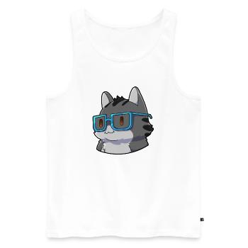  Mathe Katze Nerd - Männer Premium Bio Tank Top - Weiß - Vorne - Michal (187cm)