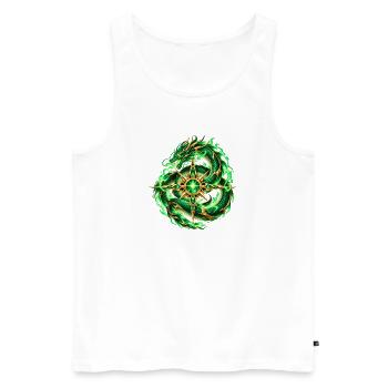Smaragdgrüner Schlangenstern - Männer Premium Bio Tank Top - Weiß - Vorne - Michal (187cm)