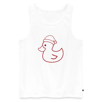 Weihnachtsente Silhouette mit Mütze - Männer Premium Bio Tank Top - Weiß - Vorne - Michal (187cm)