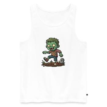 Grüner Zombie - Männer Premium Bio Tank Top - Weiß - Vorne - Michal (187cm)