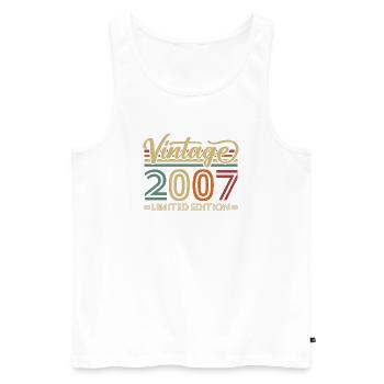 Vintage 2007 Limited Edition Geburtstag Retro - Männer Premium Bio Tank Top - Weiß - Vorne - Michal (187cm)