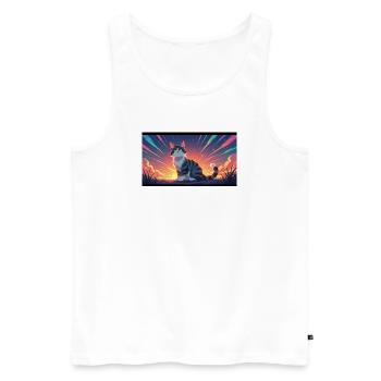 Katze im Abendlicht - Männer Premium Bio Tank Top - Weiß - Vorne - Michal (187cm)