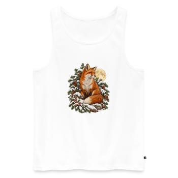 Fuchs im Winterwald - Männer Premium Bio Tank Top - Weiß - Vorne - Michal (187cm)