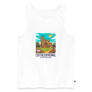 City Vintage Exeter Cathedral Devon England Sept - Männer Premium Bio Tank Top - Weiß - Vorne - Michal (187cm)