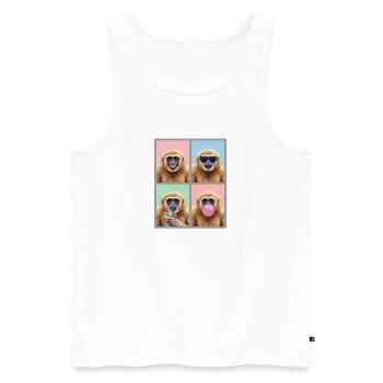 Gibbons Gibbon - Männer Premium Bio Tank Top - Weiß - Vorne - Michal (187cm)