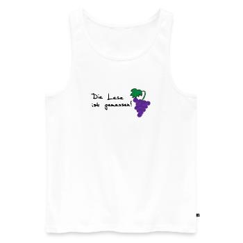 Die Lese ist gemessen! - Männer Premium Bio Tank Top - Weiß - Vorne - Michal (187cm)
