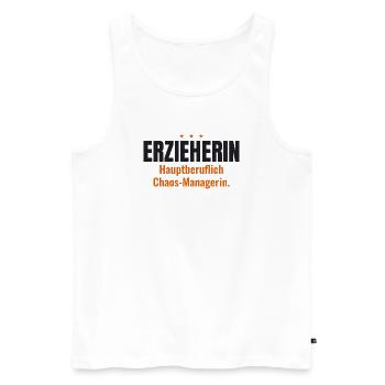 Erzieherin Shirt – Hauptberuflich Chaos-Managerin - Männer Premium Bio Tank Top - Weiß - Vorne - Michal (187cm)