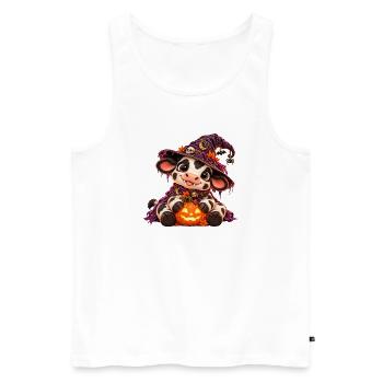 Niedliche Halloween-Kuh - Männer Premium Bio Tank Top - Weiß - Vorne - Michal (187cm)