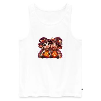 Halloween-Kuh-Umarmung (Yin Yang) - Männer Premium Bio Tank Top - Weiß - Vorne - Michal (187cm)
