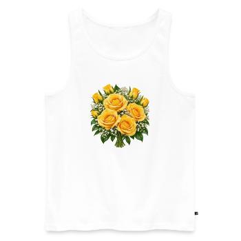 Golden Rose Bouquet Glow - Männer Premium Bio Tank Top - Weiß - Vorne - Michal (187cm)