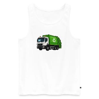 Grüner Müllwagen Recycling - Männer Premium Bio Tank Top - Weiß - Vorne - Michal (187cm)