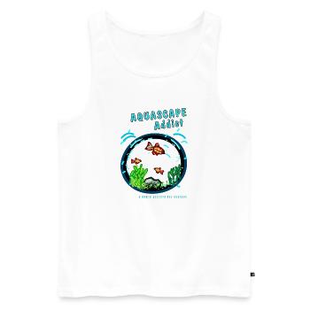 AQUASCAPE Addict - Männer Premium Bio Tank Top - Weiß - Vorne - Michal (187cm)