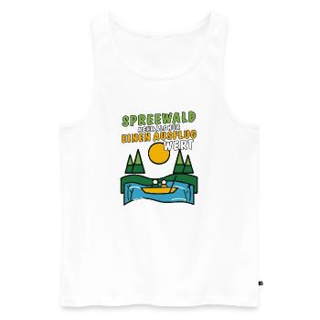 SPREEWALD AUSFLUG - Männer Premium Bio Tank Top - Weiß - Vorne - Michal (187cm)