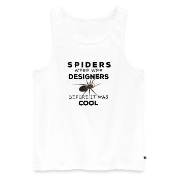 Spiders were web designers - Spinne Nerd Spruch - Männer Premium Bio Tank Top - Weiß - Vorne - Michal (187cm)