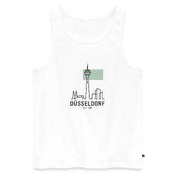 Düsseldorf Fernsehturm - Männer Premium Bio Tank Top - Weiß - Vorne - Michal (187cm)