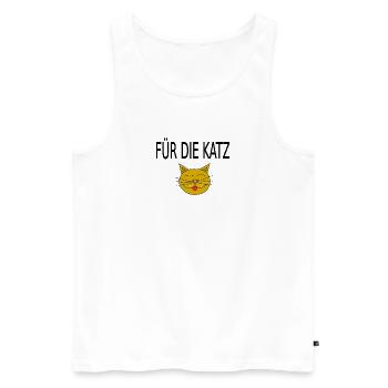 Gelber Katzengesicht Zunge - Männer Premium Bio Tank Top - Weiß - Vorne - Michal (187cm)