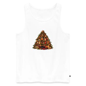 Weihnachtsapothekerbaum mit schwarzer Katze - Männer Premium Bio Tank Top - Weiß - Vorne - Michal (187cm)