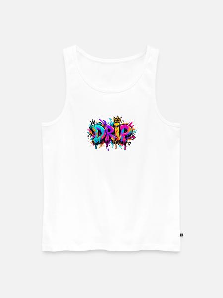 Tropf-Graffiti-Kranz - Männer Premium Bio Tank Top - Weiß