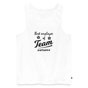 Bester Mitarbeiter im Team Schriftzug Geschenk - Männer Premium Bio Tank Top - Weiß - Vorne - Michal (187cm)