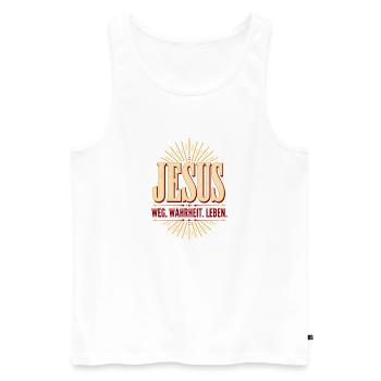 Jesus Weg Wahrheit Leben Grafik - Männer Premium Bio Tank Top - Weiß - Vorne - Michal (187cm)