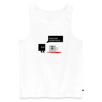 dead pixel_german - Männer Premium Bio Tank Top - Weiß - Vorne - Michal (187cm)