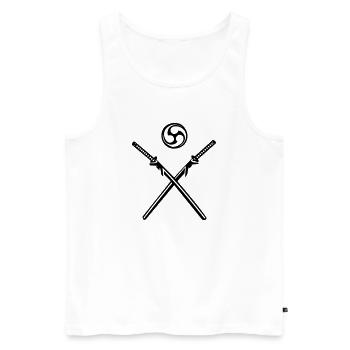katana_tomoe - Männer Premium Bio Tank Top - Weiß - Vorne - Michal (187cm)