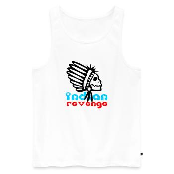 Indian Skull Revenge - Männer Premium Bio Tank Top - Weiß - Vorne - AI Model Male 178 light (178cm)