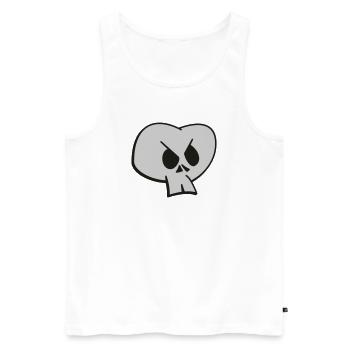 Funny Skull Two Color Design - Men's Premium Organic Tank Top - white - Front - AI Model Male 178 light (178cm)