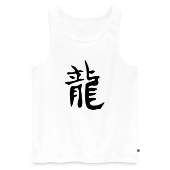 Drachen - Kanji - Männer Premium Bio Tank Top - Weiß - Vorne - AI Model Male 178 light (178cm)