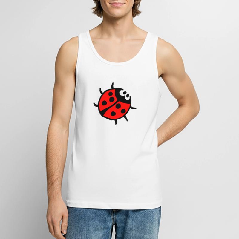 Vibrant Ladybug Spot Pattern Men's Premium Organic Tank Top