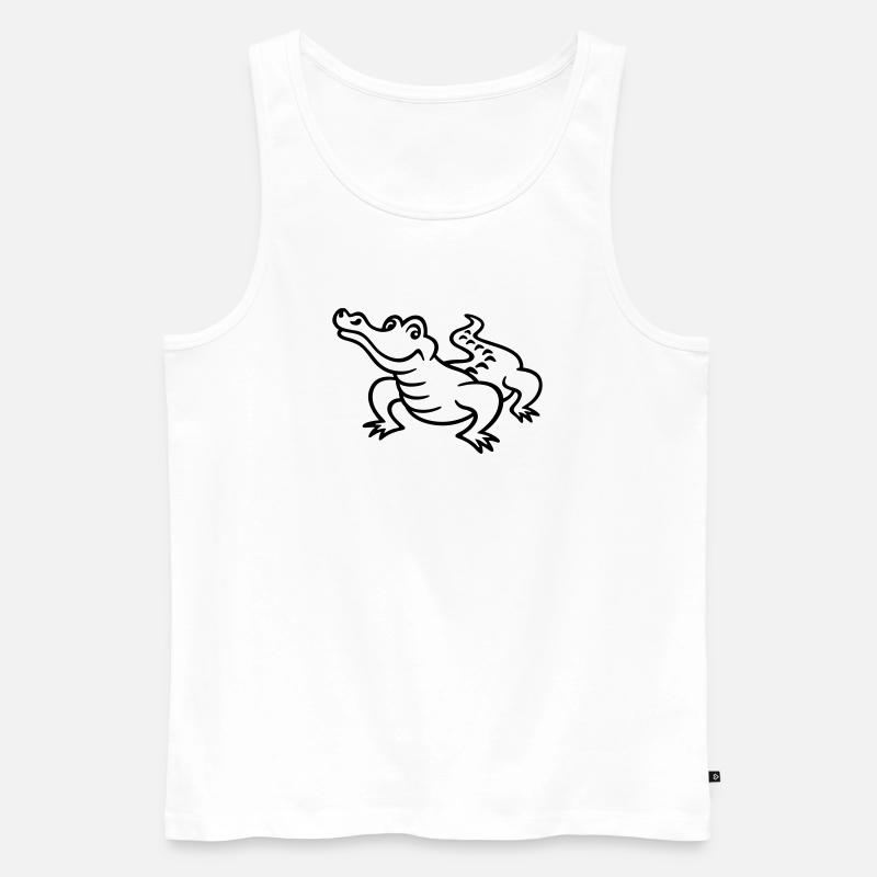Krokodil - Männer Premium Bio Tank Top - Weiß