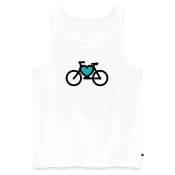 i ike my bike - Männer Premium Bio Tank Top - Weiß - Vorne - Michal (187cm)