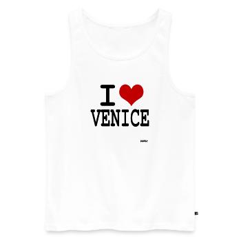 i love Venice - couleurs personnalisables - Débardeur bio Premium Homme - blanc - Devant - AI Model Male 178 light (178cm)
