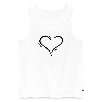 Herz - Scribble (Zeichnung) - Männer Premium Bio Tank Top - Weiß - Vorne - AI Model Male 178 light (178cm)