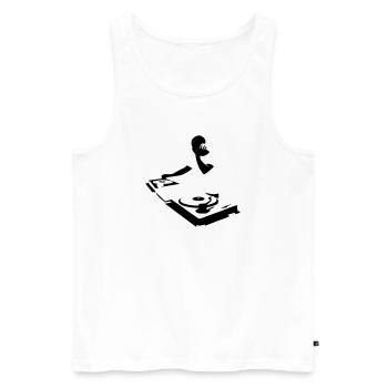 DJ - Männer Premium Bio Tank Top - Weiß - Vorne - Michal (187cm)