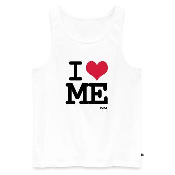 i love me by wam - Men's Premium Organic Tank Top - white - Front - AI Model Male 178 light (178cm)