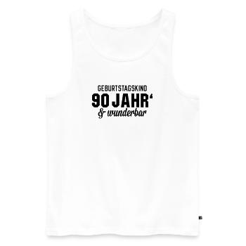 Geburtstagskind 90 wunderbar - Männer Premium Bio Tank Top - Weiß - Vorne - AI Model Male 178 light (178cm)