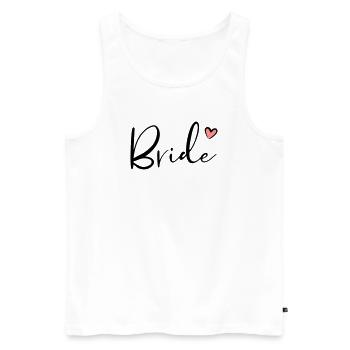 Cadeau de partie de poule coeur de mariée - Débardeur bio Premium Homme - blanc - Devant - Michal (187cm)