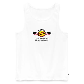 Steuerzahler - Lasst mich durch ... - Männer Premium Bio Tank Top - Weiß - Vorne - Michal (187cm)