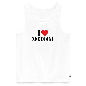 T-Shirt Io amo Zeddiani T-Shirt Sardinien - Männer Premium Bio Tank Top - Weiß - Vorne - AI Model Male 178 light (178cm)