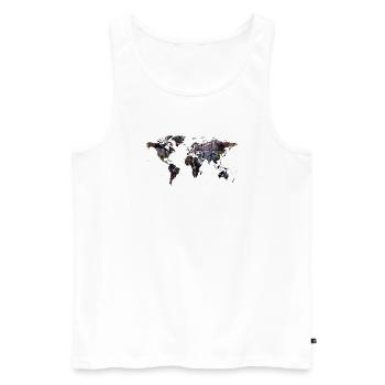 Weltreise - Europa, Landkarte - Männer Premium Bio Tank Top - Weiß - Vorne - AI Model Male 178 light (178cm)