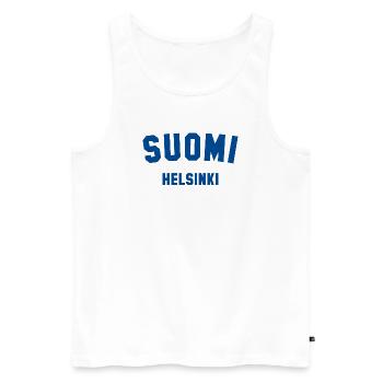 HELSINKI Suomi Finnland - Männer Premium Bio Tank Top - Weiß - Vorne - Michal (187cm)