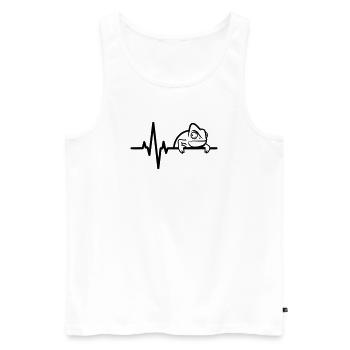 Chameleon in the heartbeat – lizard motif - Men's Premium Organic Tank Top - white - Front - Michal (187cm)