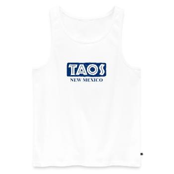 Taos - Nouveau-Mexique - États-Unis d’Amérique - Débardeur bio Premium Homme - blanc - Devant - Michal (187cm)